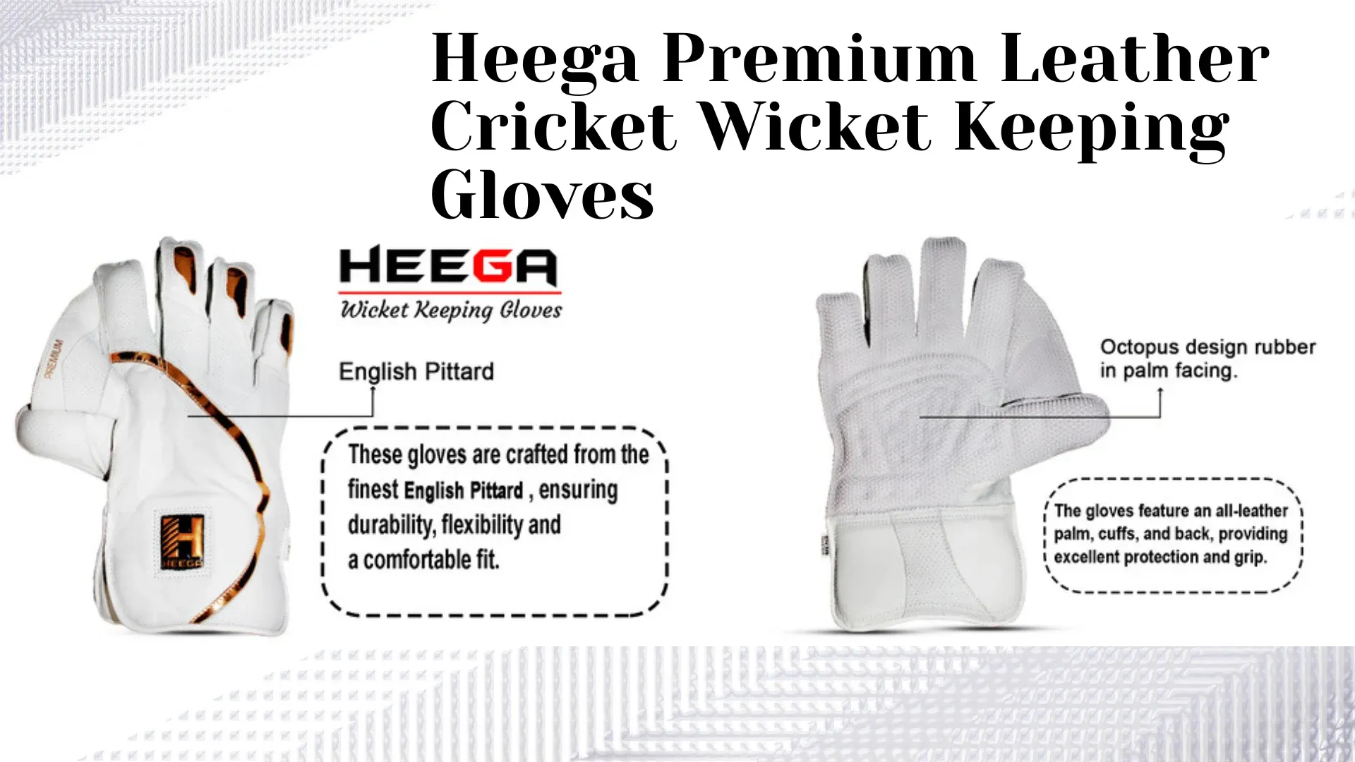 Heega Premium Leather Cricket Wicket Keeping Gloves