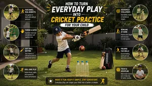 Heega-Backyard cricket practice for kids.