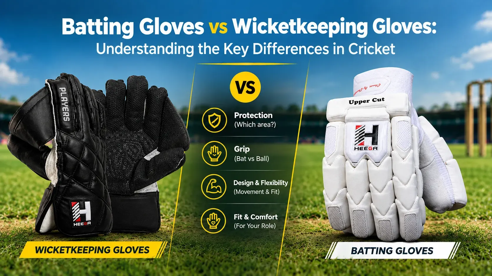 Heega-Batting vs Wicketkeeping Gloves Comparison.