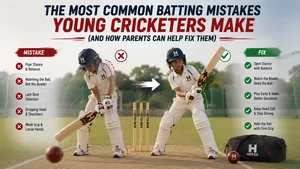 Heega-Common batting mistakes vs fixes in cricket.
