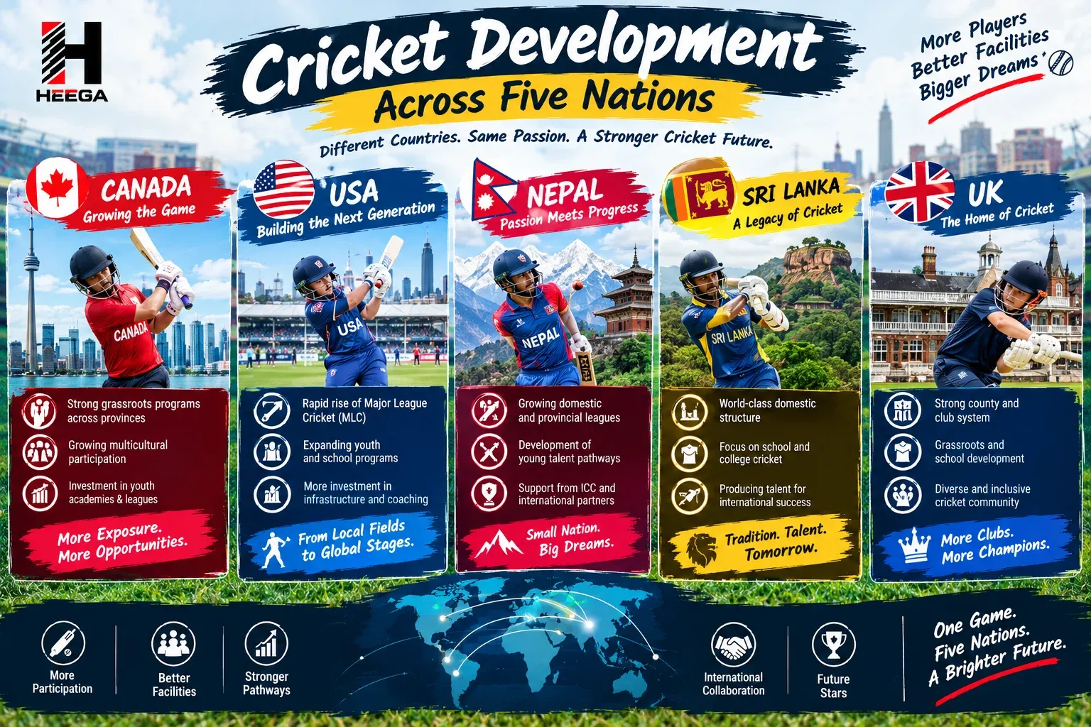 Cricket Development in Canada, USA, Nepal, Sri Lanka and UK