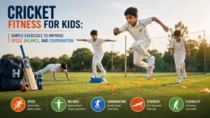 Heega-Cricket fitness for kids in action.