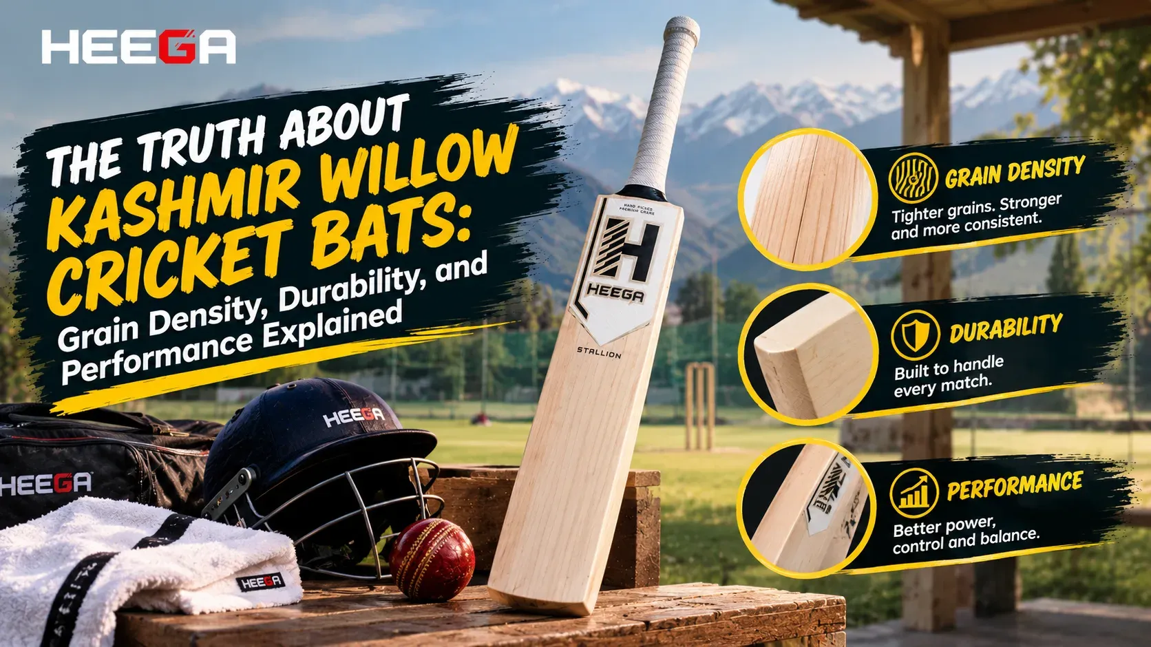 Heega-Kashmir Willow Cricket Bat Guide.