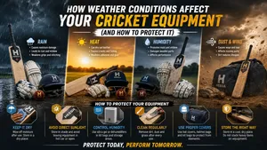 Heega-Weather's impact on cricket gear.